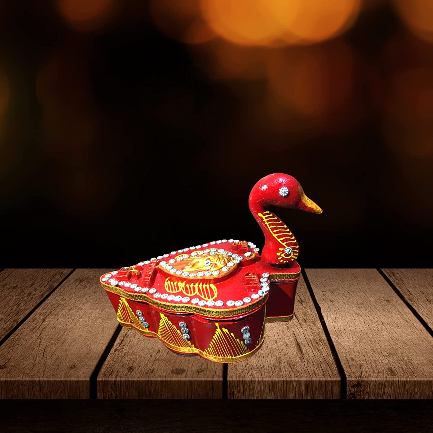 Sindoor Box with Tilak Stick | kumkum Dibbi | Duck Shaped |Pack of 1