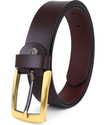 SUNSHOPPING - Brown 100% Leather Men's Formal Belt ( Pack of 1 )