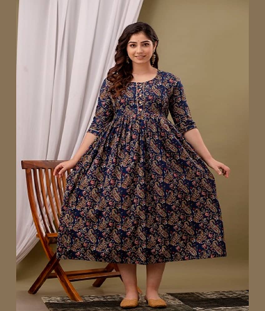 Nevisha Style Blue Cotton Maternity Kurta Single