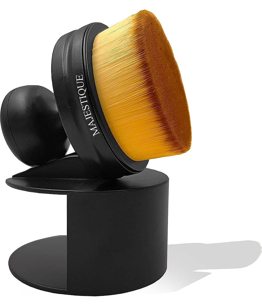 Majestique 1 Pcs Flat Round Shaped, Professional Foundation Blender Brush Portable Cosmetic Brush