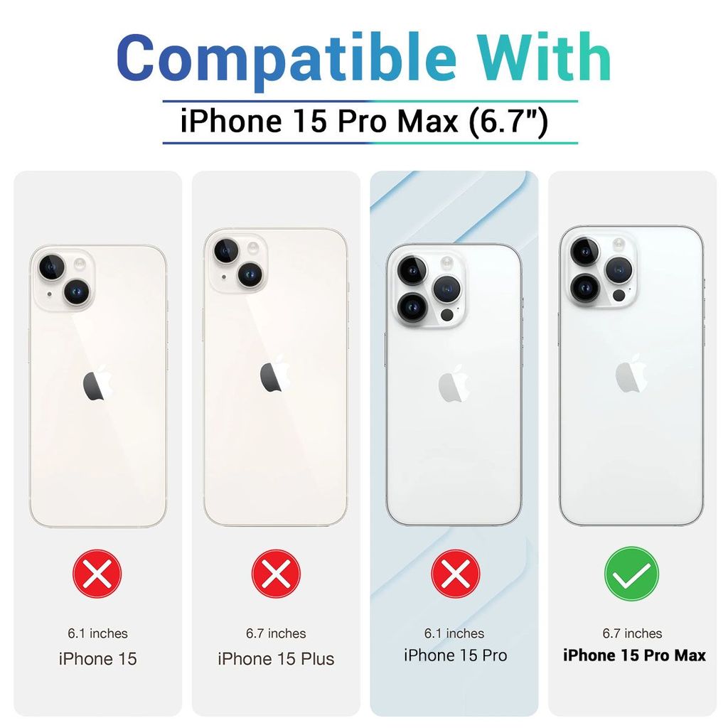 LIRAMARK Liquid Silicone Soft Back Cover Case for iPhone 15 Pro Max (6.7 inch)