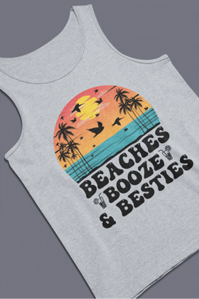 Women's Tank Top: Besties-Grey Melange / S