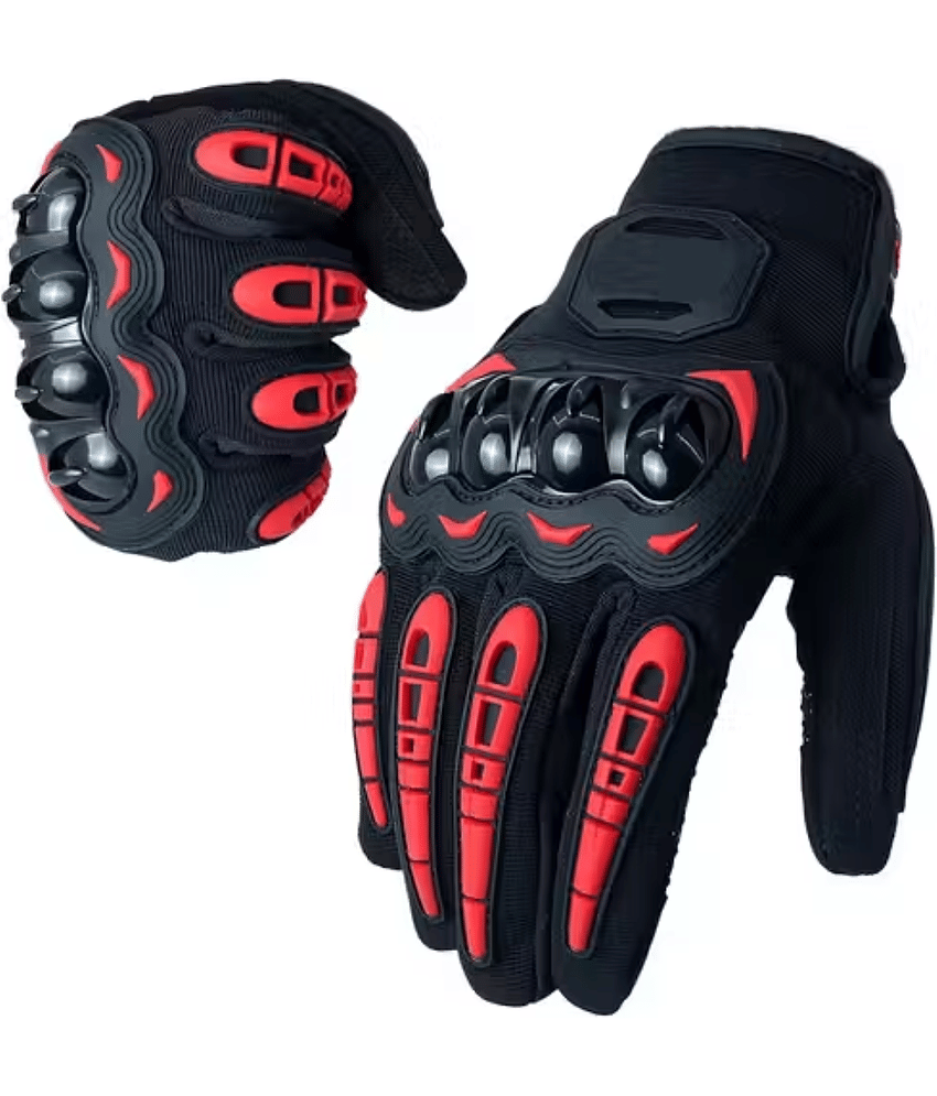 AKSMIT Red Polyester Men's UV Protection Gloves ( Pack of 1 )