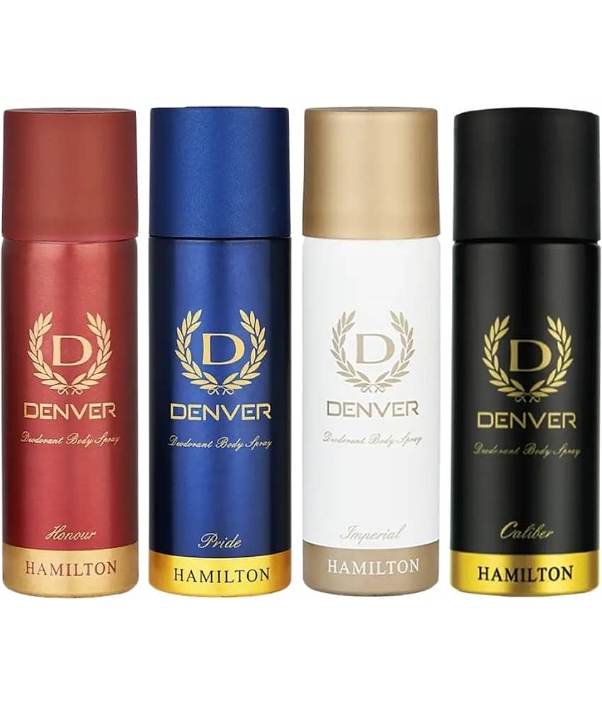 Denver Pride Caliber Honour & Imperial Nano Deodorant Spray for Men 50 ml ( Pack of 4 )