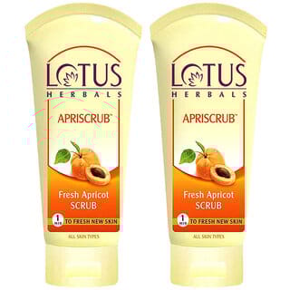Lotus Herbals Apriscrub Fresh Apricot Scrub  Natural Exfoliating Face Scrub  Chemical Free 100G (Pack Of 2)