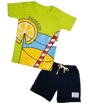 CATCUB Unisex for Baby Cotton Tops & Bottoms Sets ( Green )
