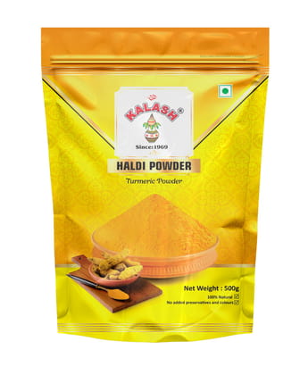 Kalash Turmeric Powder | Haldi Powder | Pure & Natural Turmeric | No Additives or Preservatives 500gm