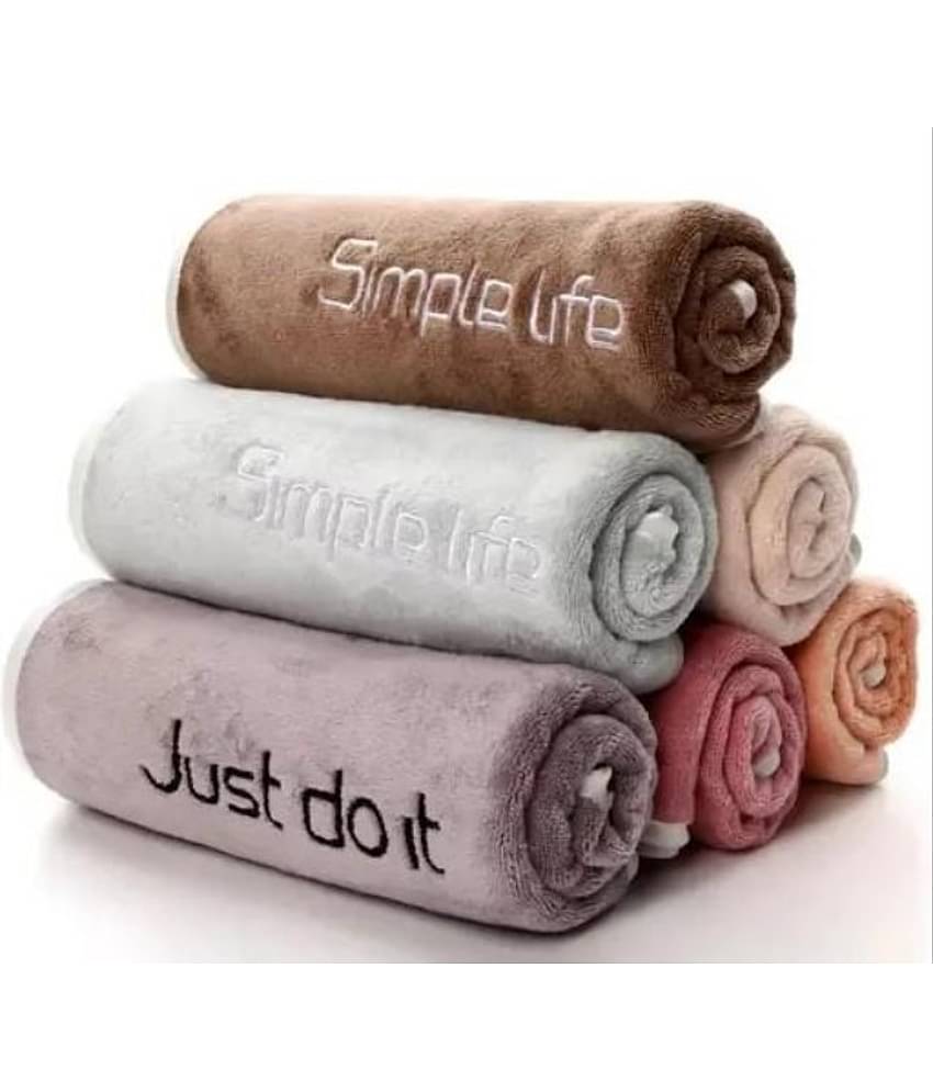 MILAP Pack of 6 Microfibre 250-300 -GSM Hand Towel ( Multicolor )