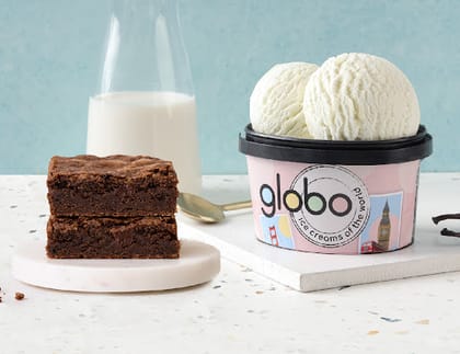 Chocolate Brownie + Vanilla Ice Cream