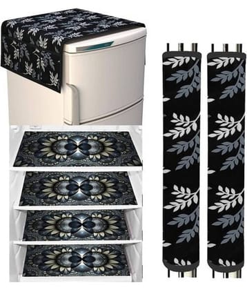 Laphino Polyester Floral Top Cover ( 97 55 ) Pack of 7 - Black