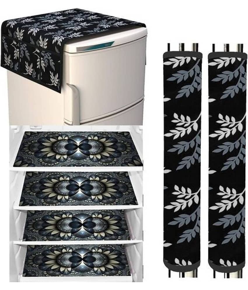 Laphino Polyester Floral Top Cover ( 97 55 ) Pack of 7 - Black