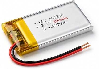 NOVEL 3.7V 200mAh Lithium Polymer Rechargeable Battery Model 401230 | Compatible with Smart Watches, Fitness Bands, Smart Rings, Hearing Aids and Earbuds NOVEL 3.7V 200mAh Lithium Polymer Rechargeable Battery Model 401230 | Compatible with Smart Watches, Fitness Bands, Smart Rings, Hearing Aids and Earbuds