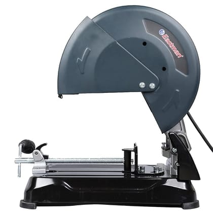 Eastman Heavy Duty Corded Electric Metal Cut Off Saw Machine 2400 W Power with 355 mm Wheel Dia 3800 Rpm, free Carbon Set with Solid Rigid Base (ECM-355A)