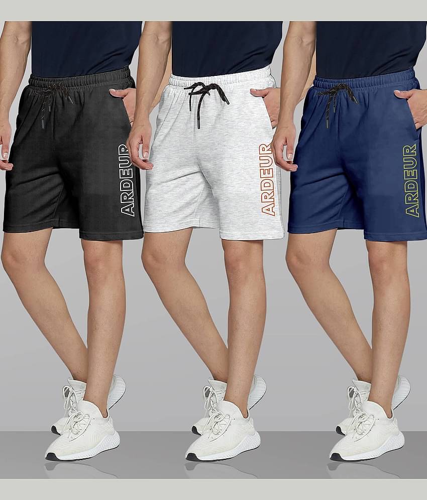 Ardeur Multi Cotton Blend Men's Shorts ( Pack of 3 )