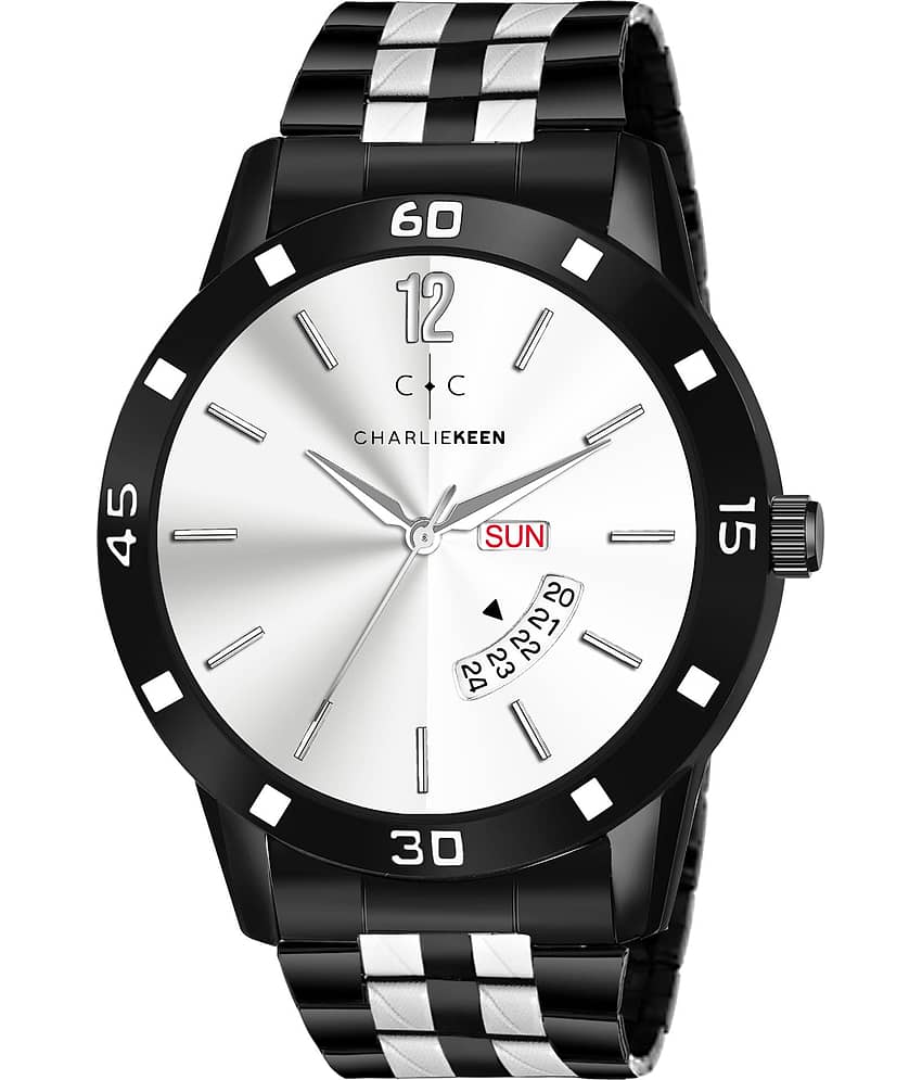 CHARLIEKEEN Black Metal Analog Men's Watch