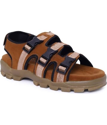 Fashion Victim Tan Suede Floater Sandals