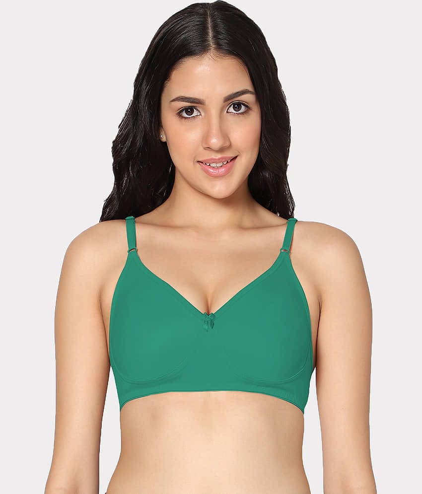 IN CARE LINGERIE Cotton Non Padded Women's T-Shirt Bra ( Green )