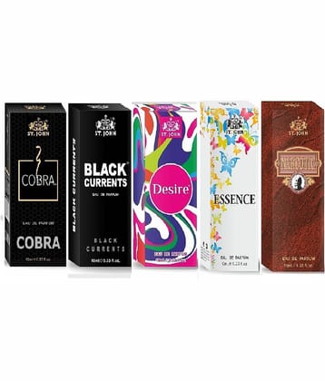 St. John BlackCurent,Cobra,Esence,Narcotic Desire Pocket Perfume for Men 10 ml ( Pack of 5 )