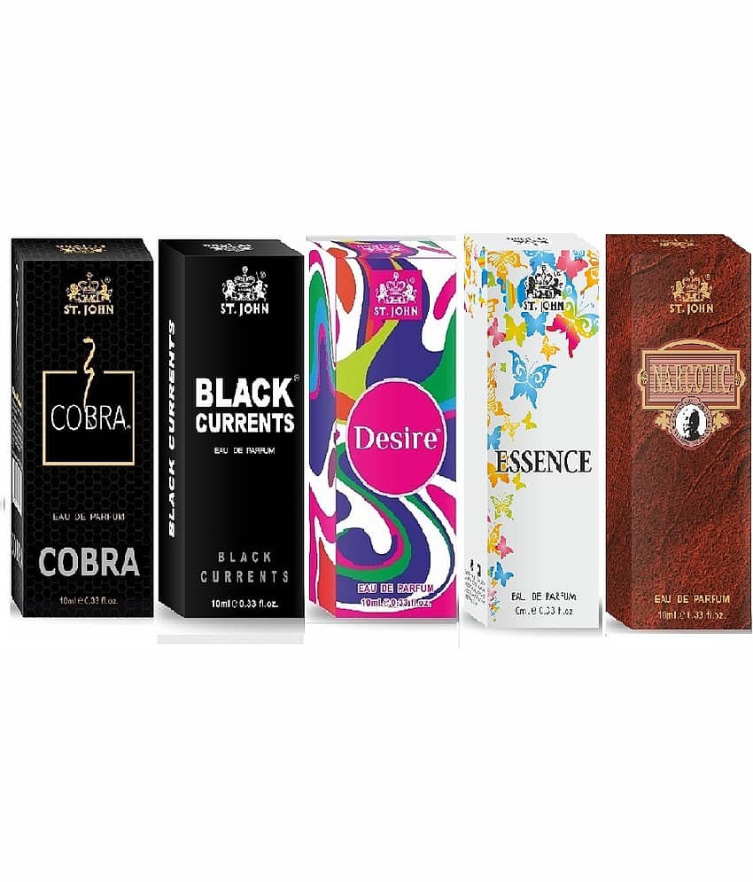 St. John BlackCurent,Cobra,Esence,Narcotic Desire Pocket Perfume for Men 10 ml ( Pack of 5 )