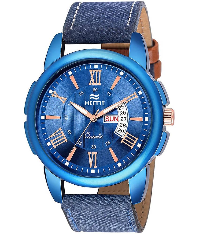 Hemt Blue Leather Analog Men's Watch