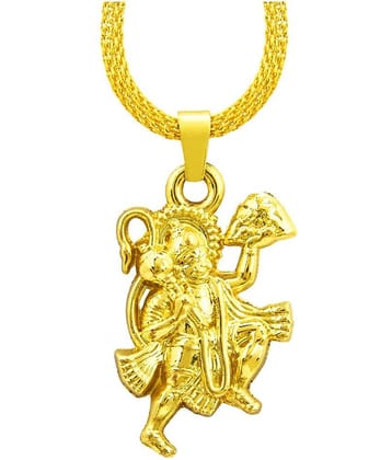 Shining Jewel Hanuman Golden Pendant