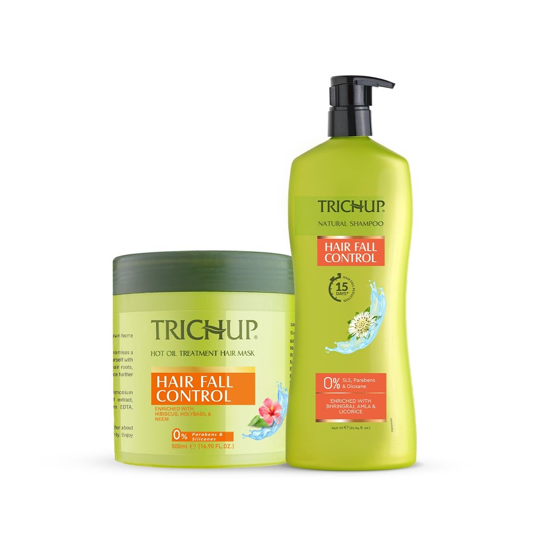 Trichup Hair Fall Control Kit – Shampoo 640 ml & Hair Mask 500 ml – Herbal Hair Care for Stronger, Healthier Hair