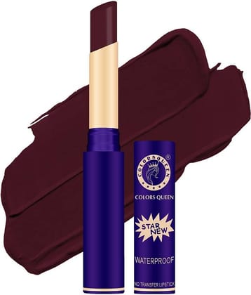 Colors Queen Queen Lips Matte Lipstick Waterproof with Smooth Application Wine Maroon (Shade - 827)