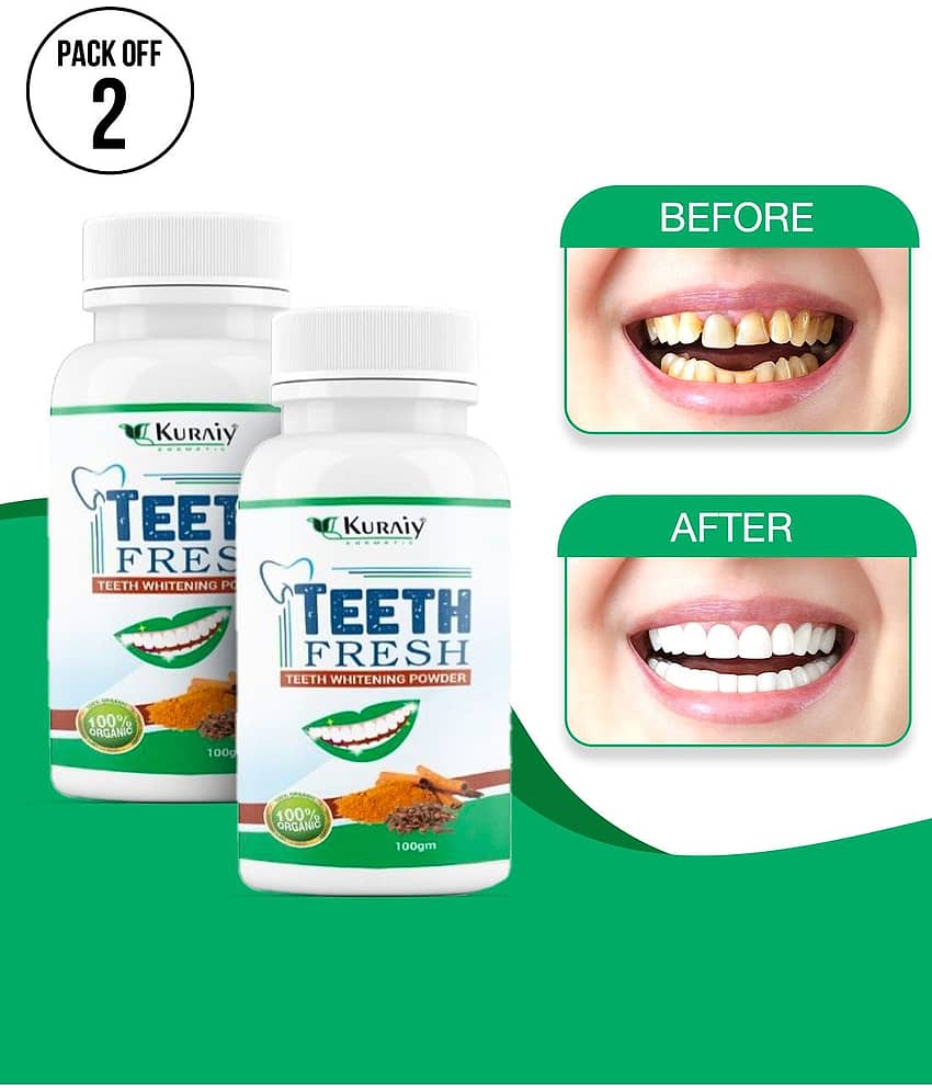 KURAIY Pearl Teeth Whitening Powder Teeth Brightening Oral Plaque Stains 100g