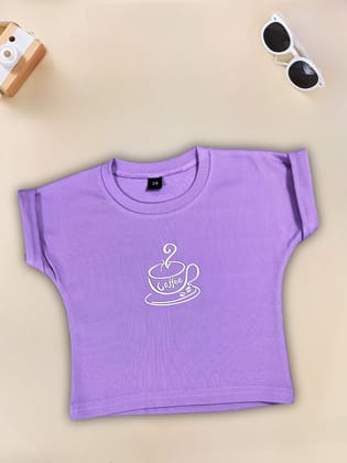 Girls Regular T-shirt [GT-467](4-12 Years)-10-11Y (Size - 34) / Purple / Ribbed