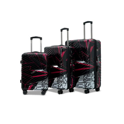 AMERICAN TRAVELLER Urban Kingdom 8802 3-Piece Polycarbonate Luggage Set with 360 Dual Wheels, TSA Lock & Expandable Design Stylish, Lightweight & Durable (1, Black) AMERICAN TRAVELLER Urban Kingdom 8802 3-Piece Polycarbonate Luggage Set with 360 Dual Wheels, TSA Lock & Expandable Design Stylish, Lightweight & Durable (1, Black)