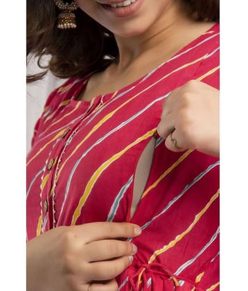 Nevisha Style Pink Cotton Maternity Kurta