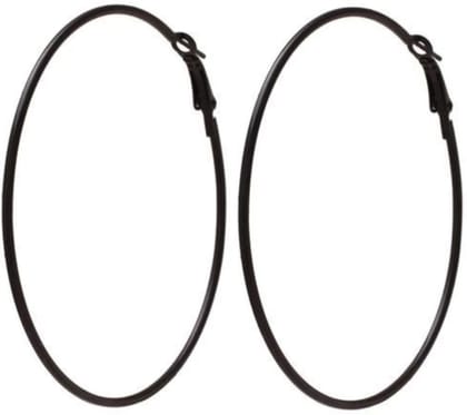 Fancy Black Bali Coted Cut Light Weight Hoop Bali Earrings for Women & Girls