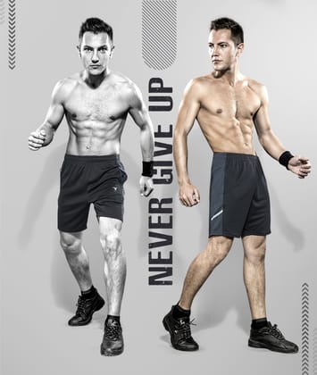 TechnoSport Men's Dry-Fit Shorts OR-36 (Black)-M