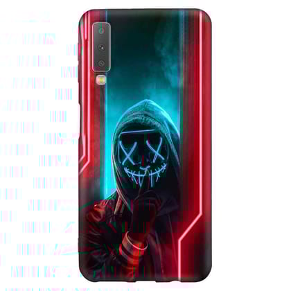 Neon Light With Joker Samsung A7 2018 Premium Embossed Mobile cover