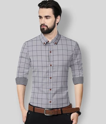 P&V - Grey Cotton Blend Regular Fit Men's Formal Shirt ( Pack of 1 )