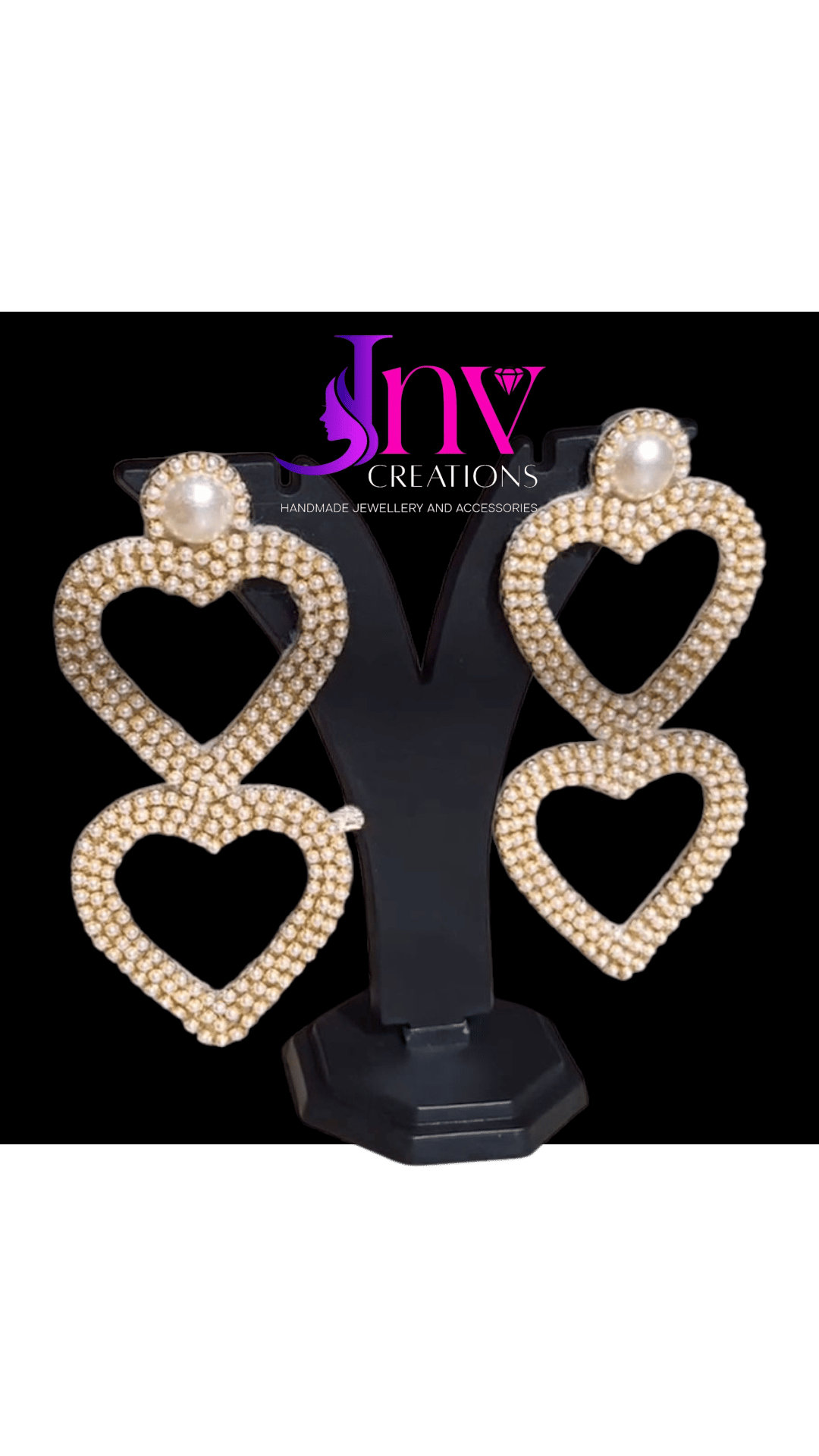 Heart shape long earrings