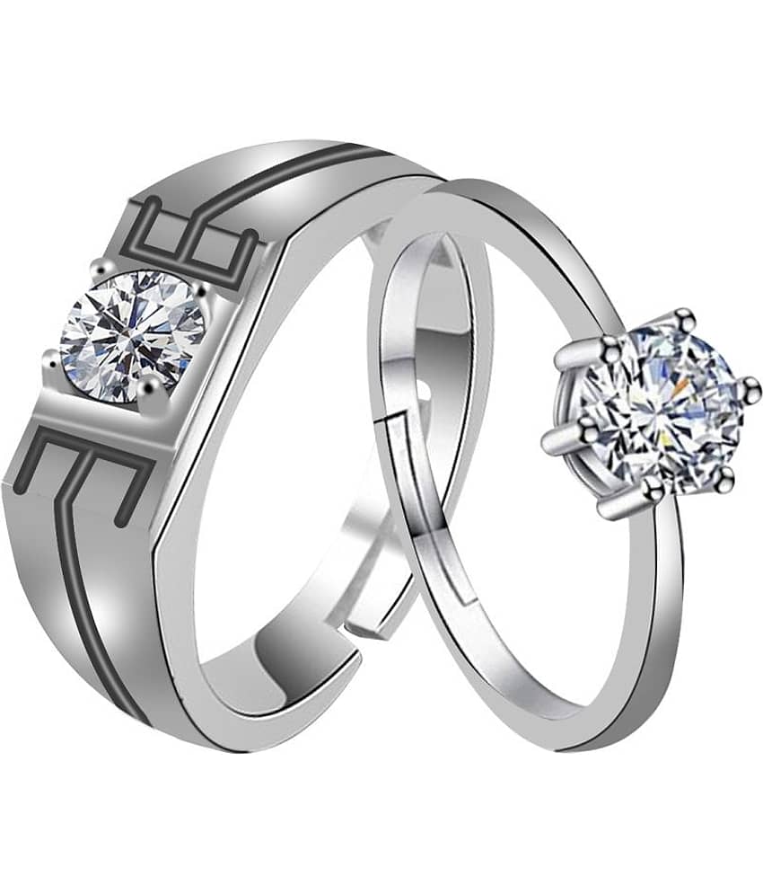 ShreejiHuf - Silver Couple Ring (Pack of 1)