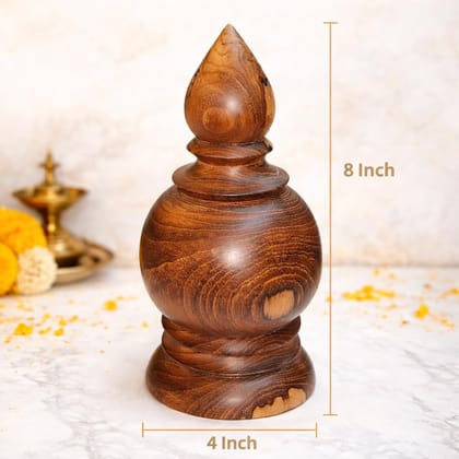 Wooden 8 Inch Teak Pooja Top Kalasam (Unpolished) � 4 Inch Base � 8 Inch Height � Large Wooden Kalasam for Pooja Mandir � Decoration Items � Wood Puja Kalash Wooden 8 Inch Teak Pooja Top Kalasam (Unpolished) � 4 Inch Base � 8 Inch Height � Large Wooden Kalasam for Pooja Mandir � Decoration Items � Wood Puja Kalash