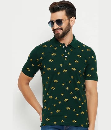 Emerald Pack of 1 Cotton Blend Regular Fit Printed Half Sleeves Men's Polo T Shirt ( Green )