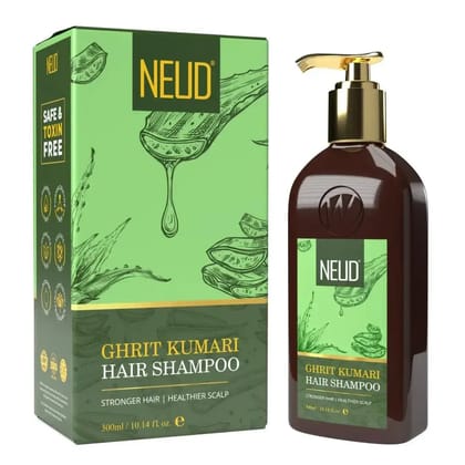 NEUD Ghrit Kumari Aloe Vera Shampoo Hair Cleanser for Men and Women - 300 ml