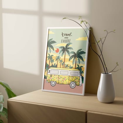 Travel & Explore Wall Art Frame-8x10 inches / White Frame