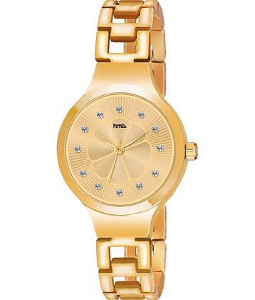 HMTe - Gold Metal Analog Womens Watch