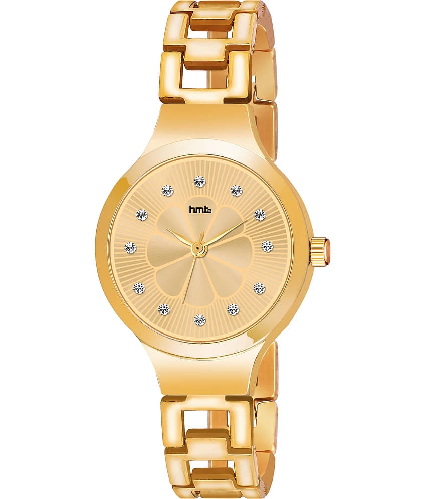 HMTe - Gold Metal Analog Womens Watch