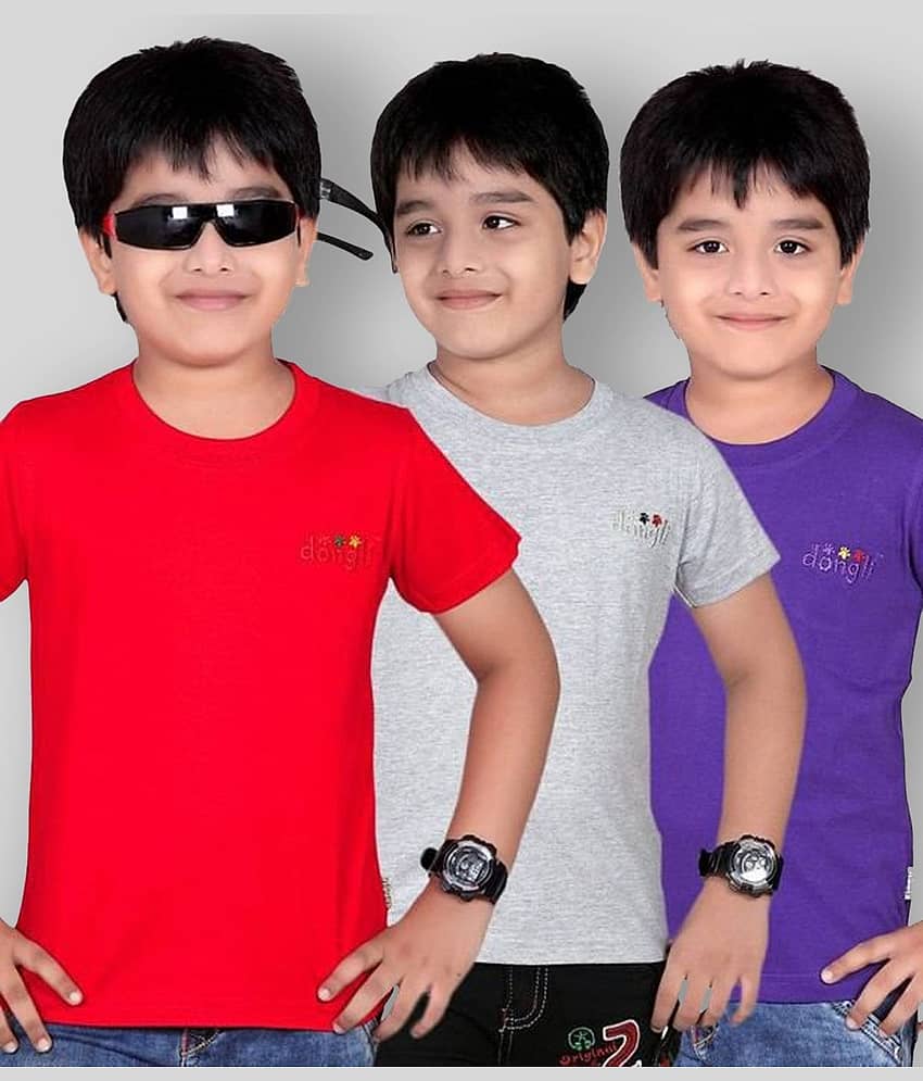Dongli Pack of 2 Boys Cotton Blend T-Shirt ( Multicolor )