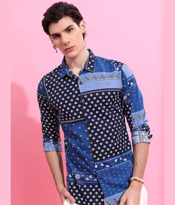 Ketch 100% Cotton Regular Fit Printed Full Sleeves Men's Casual Shirt - Blue ( Pack of 1 )