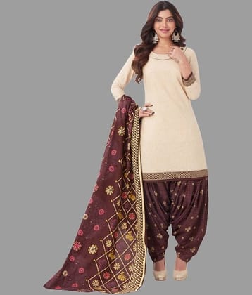 shree jeenmata collection - Beige Solid Unstitched Dress Material ( Pack of 1 )