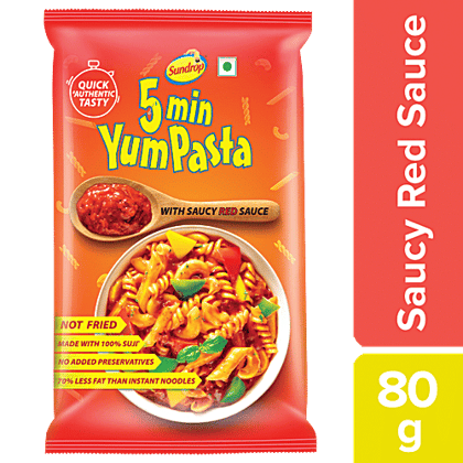 Sundrop 5 Min Yum Pasta - With Red Sauce, 80 g Pouch