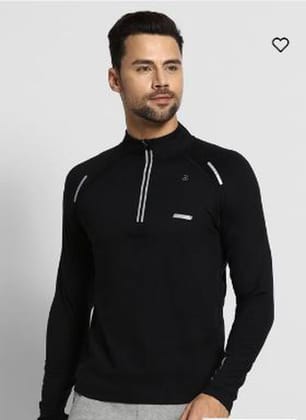 Van Heusen Quick Dry  full Sleeves  Zip front solid casual Active Jacket |81001-Black / 2Xl