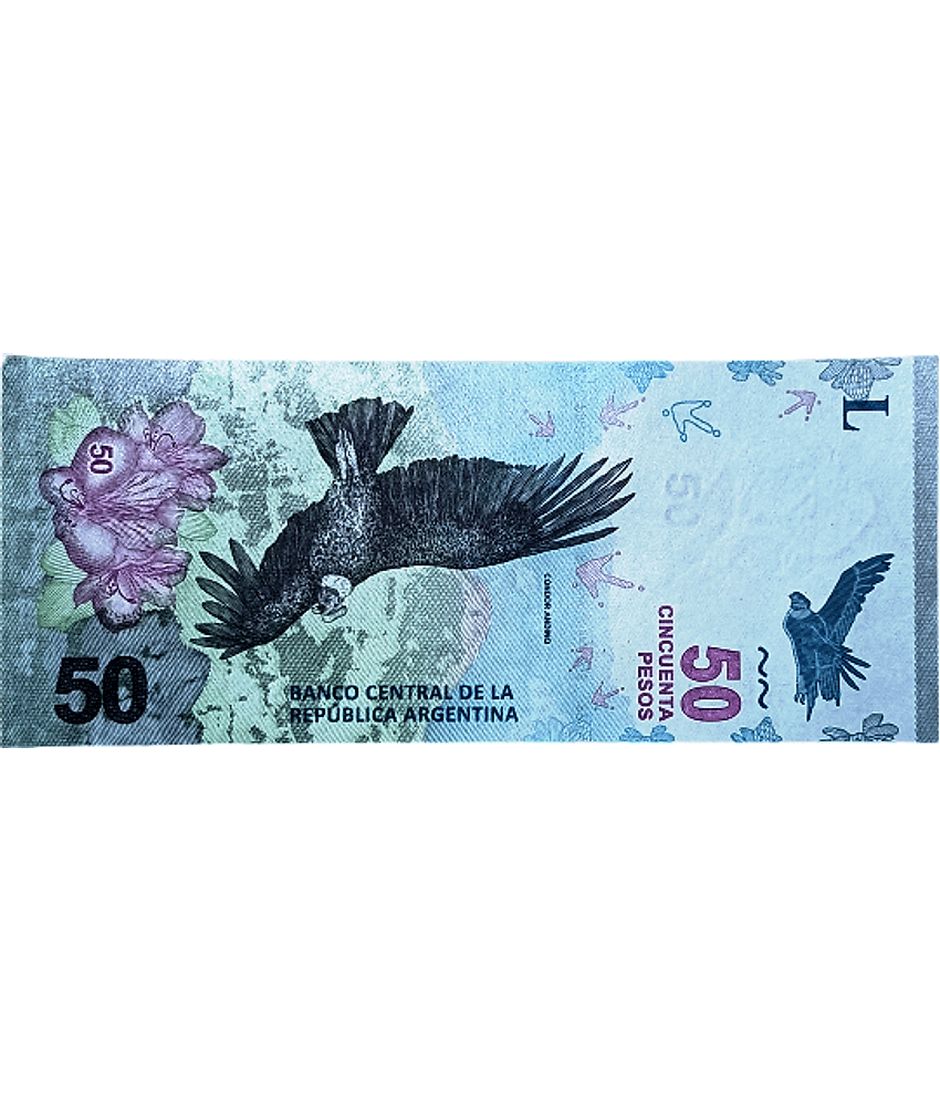 SUPER ANTIQUES GALLERY - ARGENTINA 50 PESOS NOTE IN TOP GRADE 1 Paper currency & Bank notes