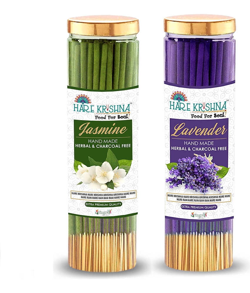 Hare Krishna Incense Stick Lavender,Jasmine 200 gm ( Pack of 1 )